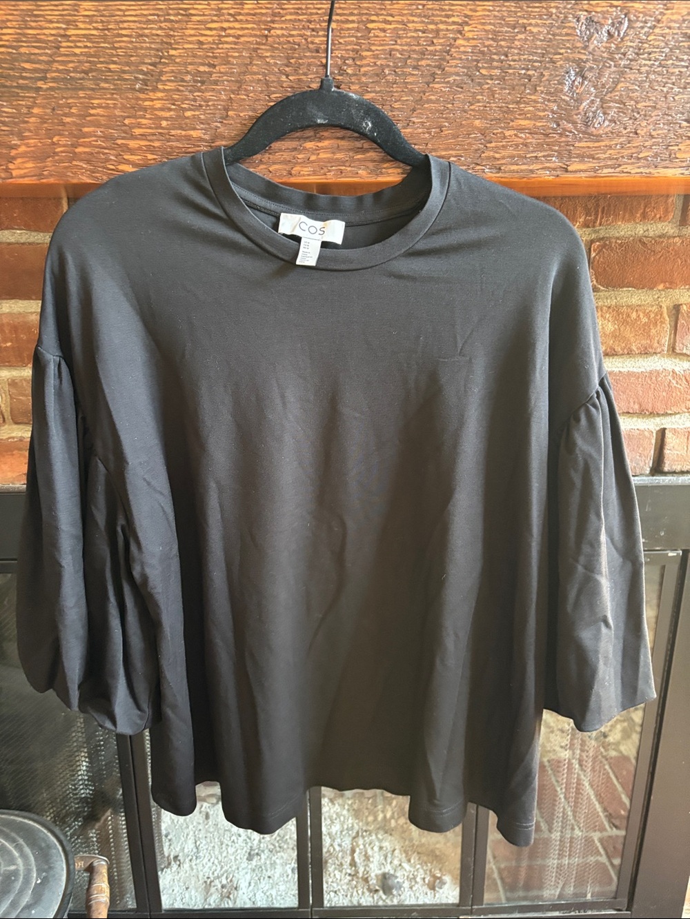 COS Black Long-Sleeve Balloon Tee